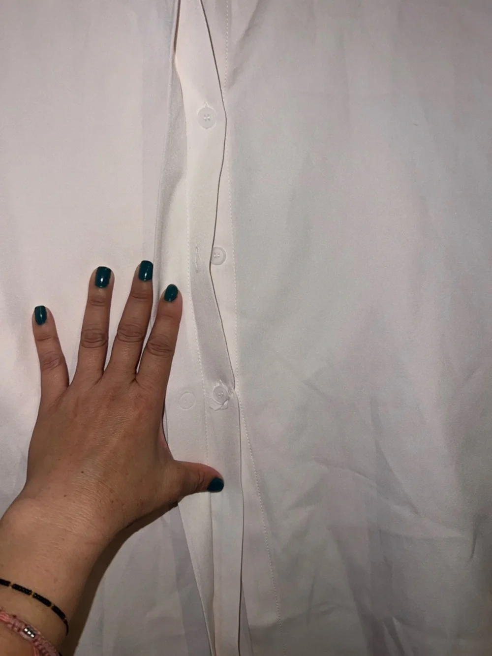 Oversized Cream Button-Down Shirt - Picture 8 of 11
